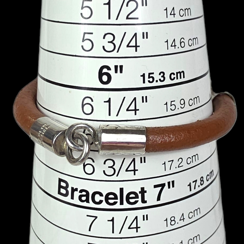 Vintage Taxco Sterling and Leather Choker Necklace and Bracelet Set - Picture 12 of 13